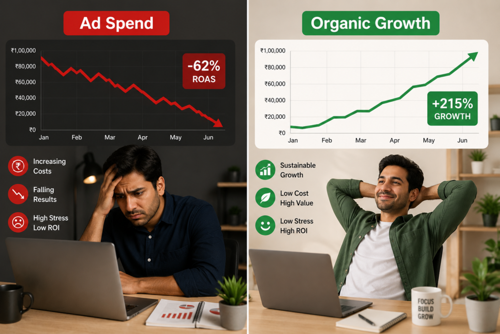 Comparing the stress of paid ads versus the stability of learning where to post affiliate links for free.
