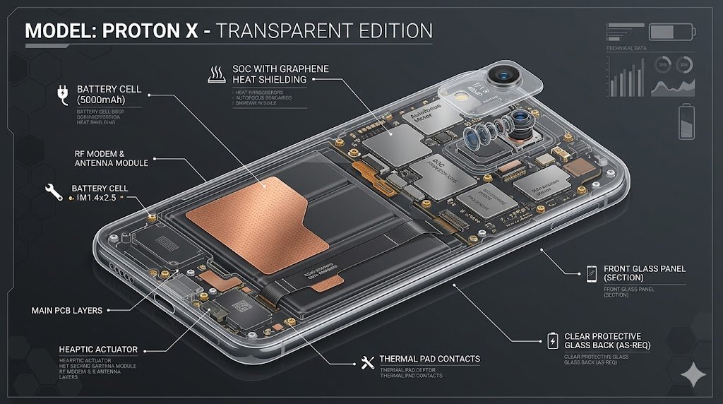 A blueprint schematic revealing the design architecture of the rumored Nothing Phone 4b.